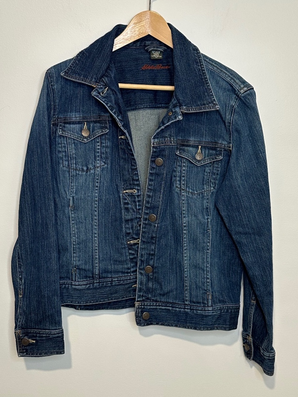Eddie Bauer Womens Denim Jacket XL Blue